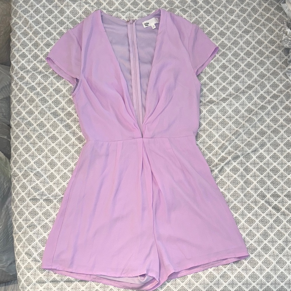 Revolve Lilac V-Neck Romper
